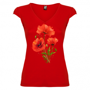 Дамска тениска - Макове