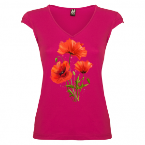 Дамска тениска - Макове