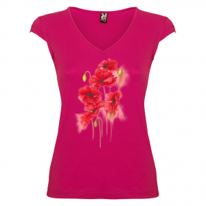 Дамска тениска - Макове