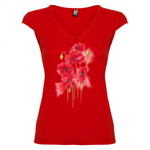 Дамска тениска - Макове