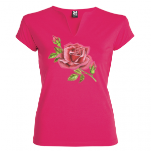 Цветни дамски висококачествени тениски  - Роза