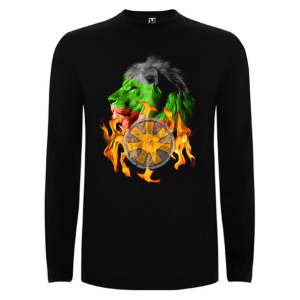 Черна мъжка блуза - Лъв с розета