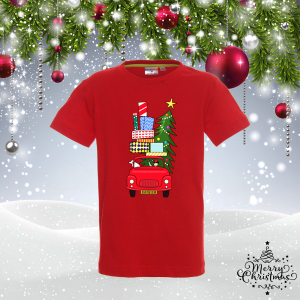 Детска коледна тениска - Коледна кола