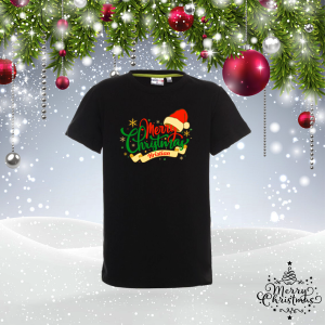 Детска коледна тениска - Merry Christmas с име по избор
