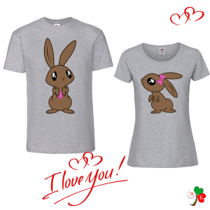 Комплект цветни тениски - Зайчета