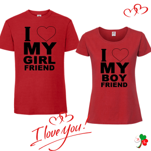 Комплект цветни тениски-  I LOVE
