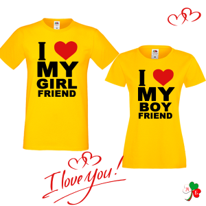 Комплект цветни тениски-  I LOVE