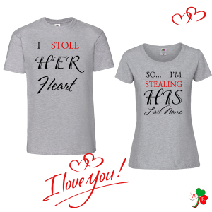 Комплект  цветни тениски- I stole her heart