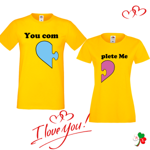 Комплект цветни тениски- You complete me