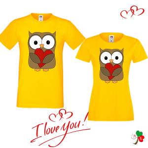 Комплект цветни тениски- Бухалчета