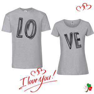 Комплект цветни тениски- LoVe