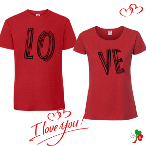Комплект цветни тениски- LoVe