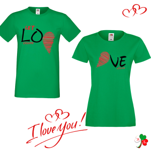 Комплект цветни тениски- LoVe