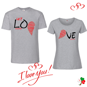 Комплект цветни тениски- LoVe