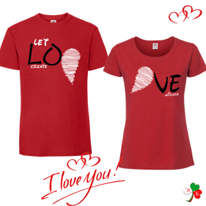 Комплект цветни тениски- LoVe