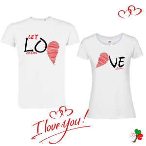 Комплект бели тениски- LoVe