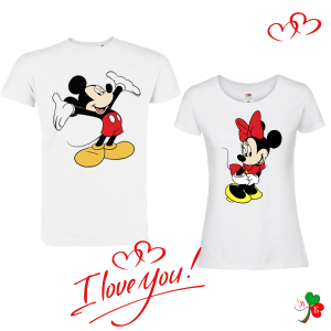 Комплект бели тениски- Mickey and Minne Mause