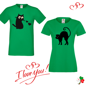 Комплект цветни тениски- Котки