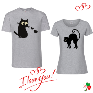 Комплект цветни тениски- Котки