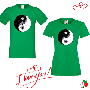 Комплект цветни тениски- Yin and yang