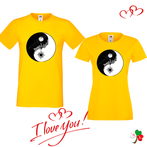 Комплект цветни тениски- Yin and yang