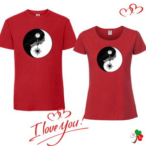 Комплект цветни тениски- Yin and yang