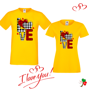 Комплект цветни тениски- LoVe