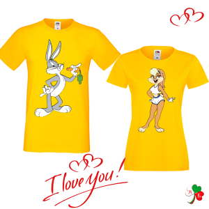 Комплект цветни тениски-  Бъгс Бъни и Лола