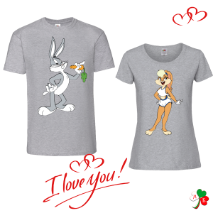 Комплект цветни тениски-  Бъгс Бъни и Лола