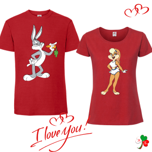 Комплект цветни тениски-  Бъгс Бъни и Лола