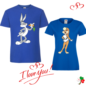Комплект цветни тениски-  Бъгс Бъни и Лола