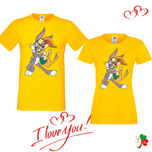 Комплект цветни тениски- Бъгс Бъни и Лола
