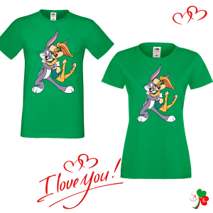 Комплект цветни тениски- Бъгс Бъни и Лола