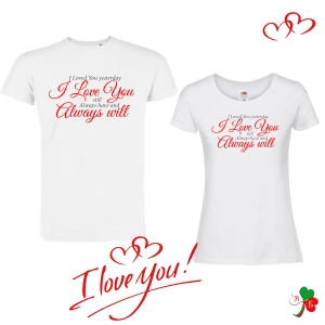 Комплект бели тениски- I Love You