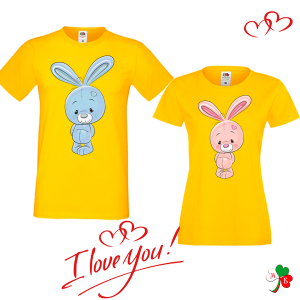 Комплект цветни тениски-  Зайчета