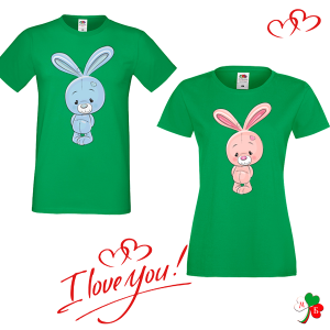 Комплект цветни тениски-  Зайчета