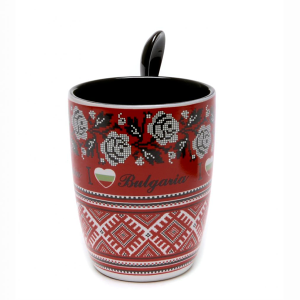 ПРОМОЦИЯ - Чаша с червена основа и народни мотиви