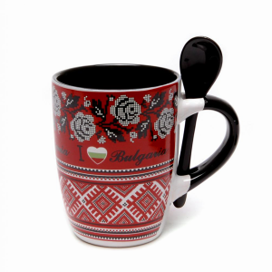 ПРОМОЦИЯ - Чаша с червена основа и народни мотиви