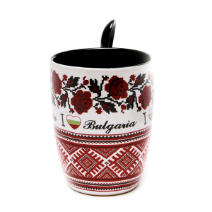 ПРОМОЦИЯ - Чаша с бяла основа и народни мотиви