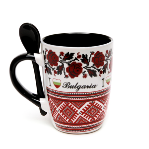 ПРОМОЦИЯ - Чаша с бяла основа и народни мотиви