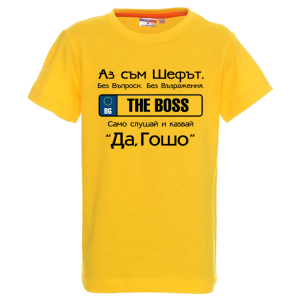 Цветна детска тениска - Шефът Гошо
