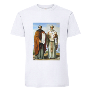 Бяла мъжка тениска - Кирил и Методий
