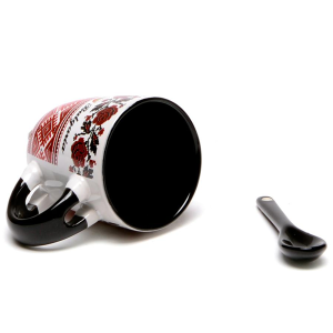 Чаша с бяла основа и народни мотиви- малка