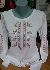 Дамска блуза с дълъг ръкав , мотиви на шевици-вариант3