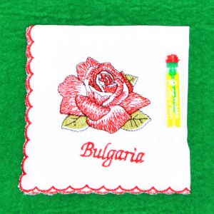 Сувенирна кърпичка роза с фиолка