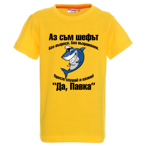 Цветна детска тениска- Аз съм шефът, Павка