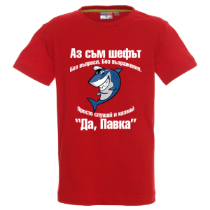 Цветна детска тениска- Аз съм шефът, Павка