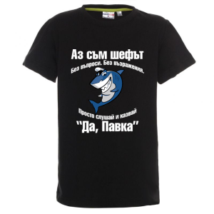 Цветна детска тениска- Аз съм шефът, Павка