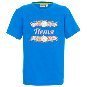 Цветна детска тениска- Петя и рози