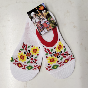 Чорапи  - терлици с мотиви на шевици  - бели